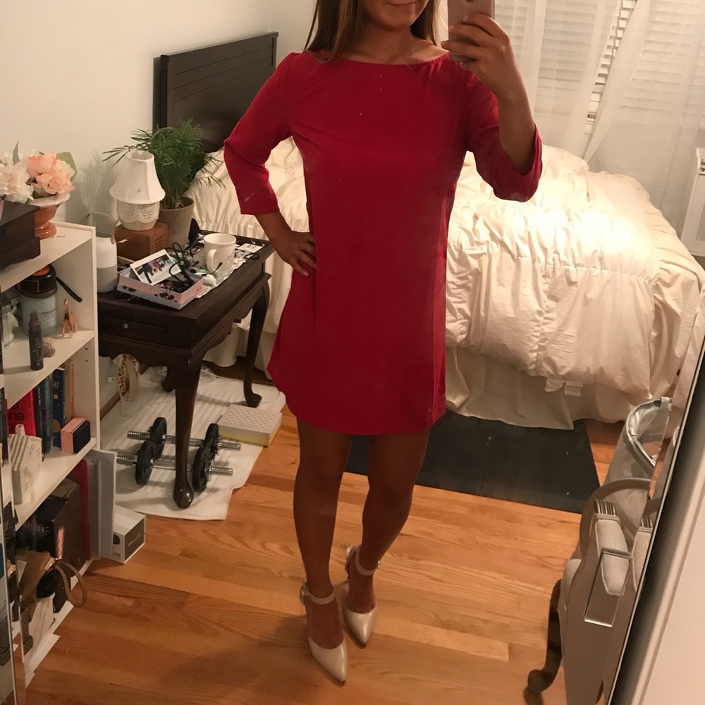pink shift dress